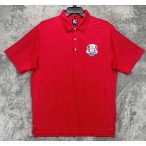 FootJoy Men's Polo Shirt XL Red w/Polka Dots‎ Ryder Cup At The RIV 2013